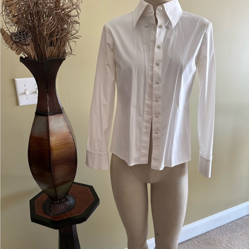 St. John White button Dress Shirt